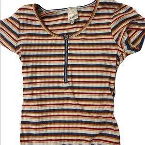 CUTE SHIRT by Belle Du Jour, Size Small, Colors:Red, Blue, Mustard Yellow,White